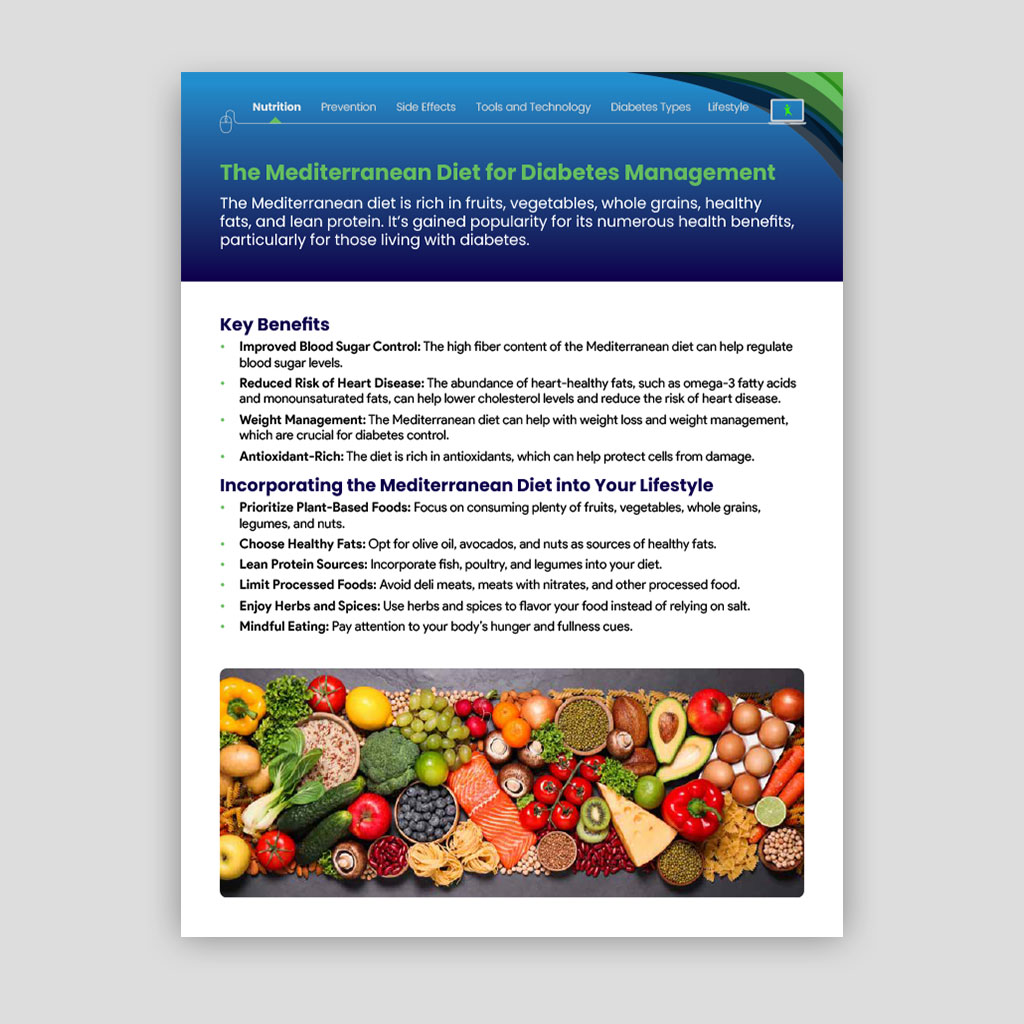 The Mediterranean Diet for Diabetes Management